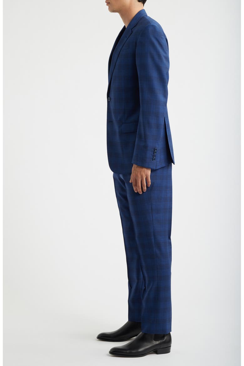 Navy Check Virgin Wool Suit, Alternate, color, SOLID BLUE NAVY