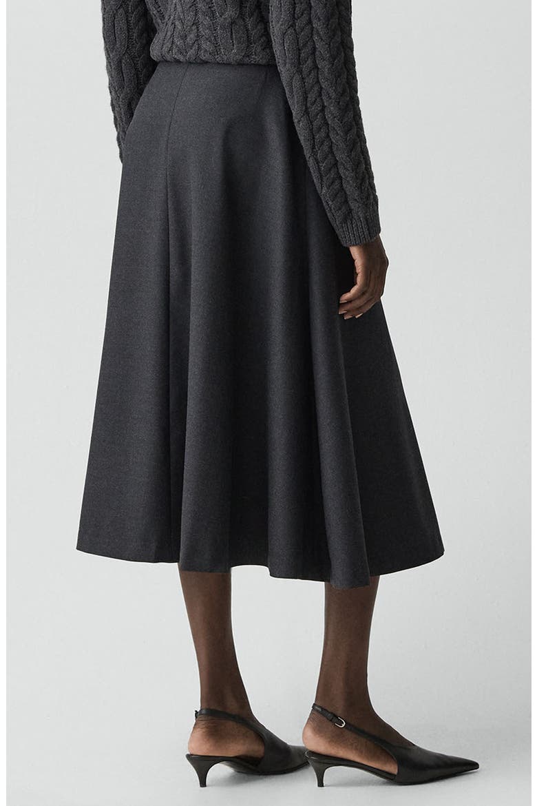 A-Line Midi Skirt, Alternate, color, CHARCOAL MELANGE