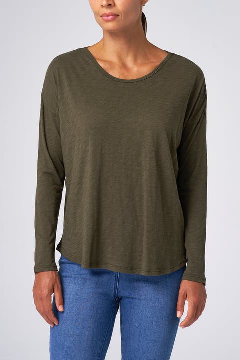 Slub Jersey Relaxed Long Sleeve Tee