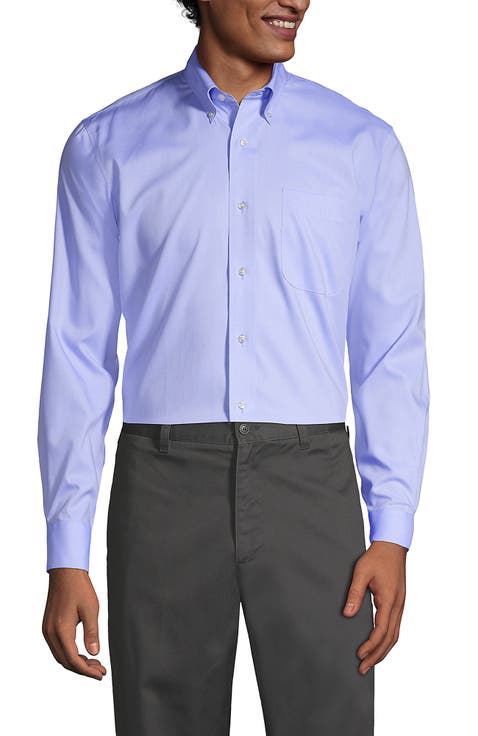 School Uniform  Long Sleeve No Iron Pinpoint Dress Shirt