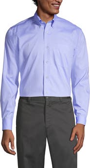 Lands' End School Uniform Long Sleeve No Iron Pinpoint Dress Shirt