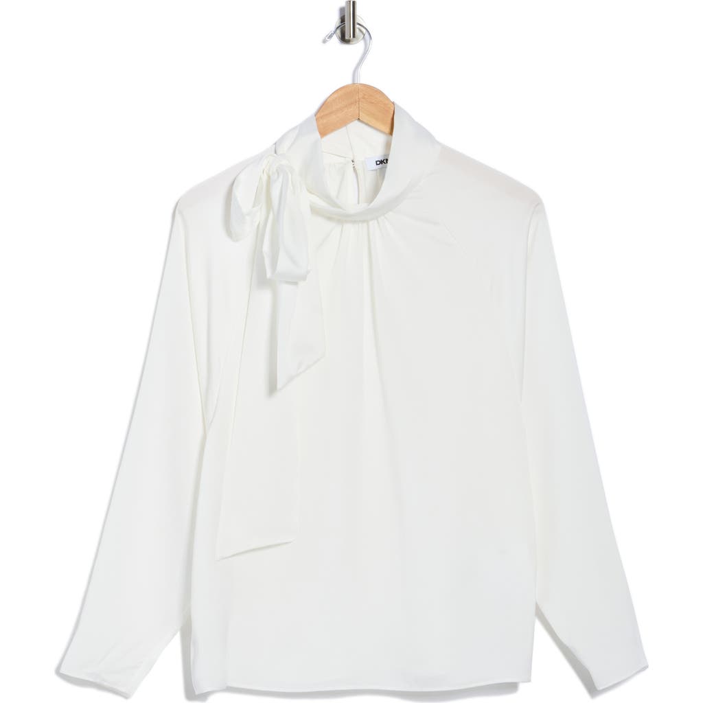 Dkny Sueded Satin Top In White