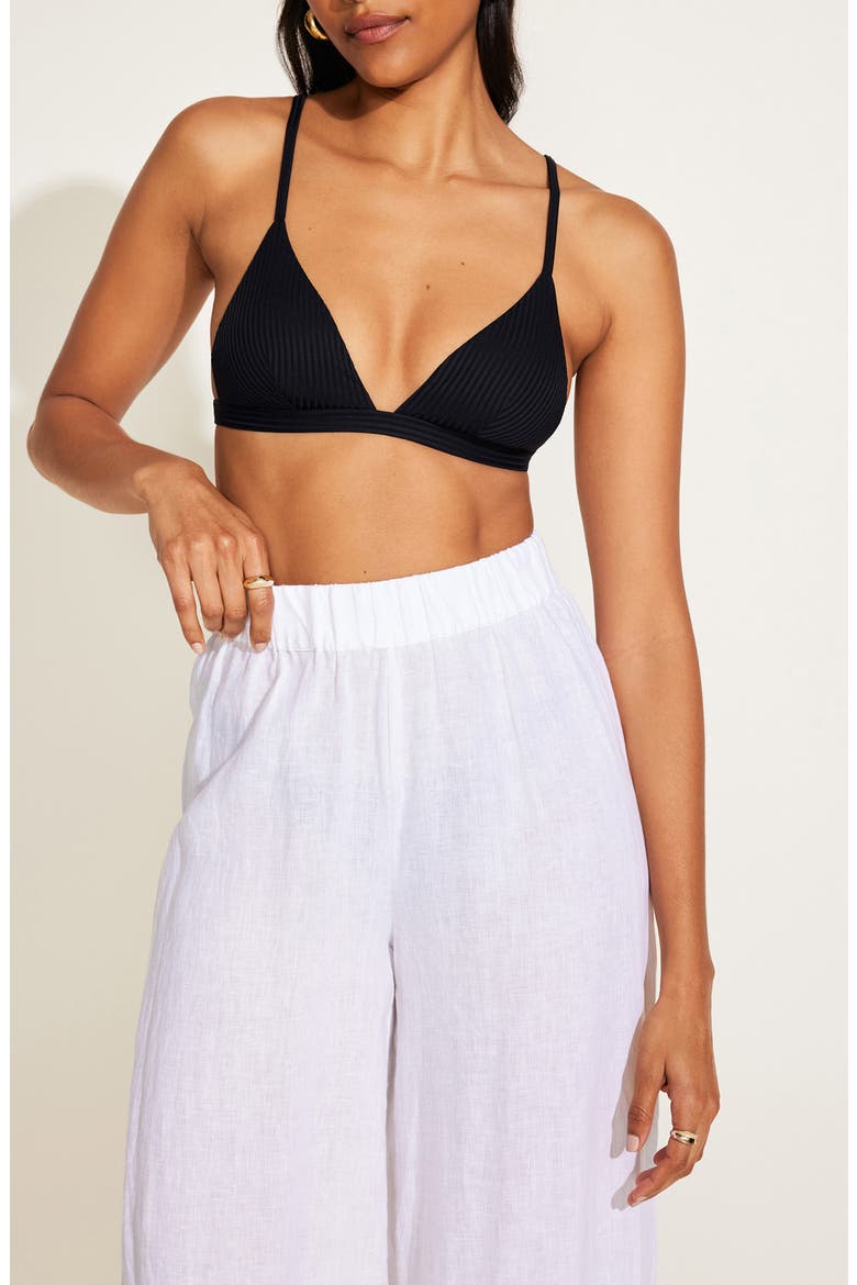 Tallows Wide Leg Linen Cover-Up Pants, Alternate, color, WHITE