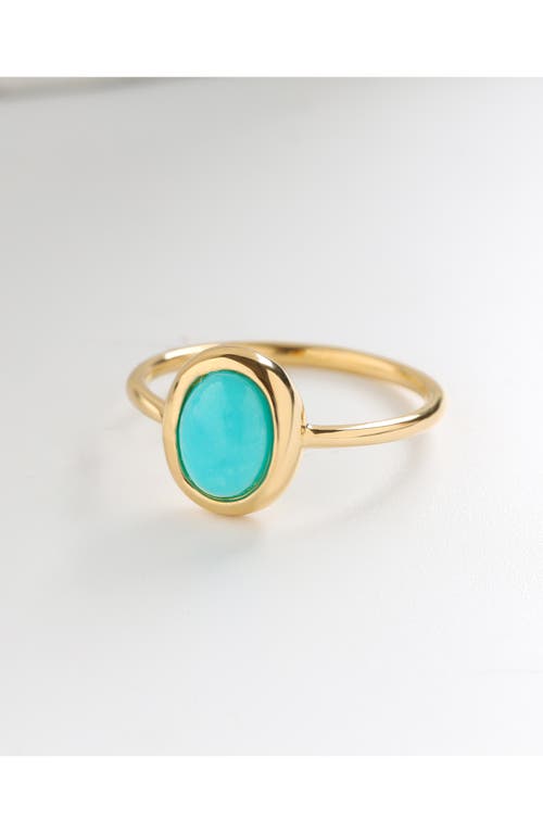 Ys Gems Arizona Turquoise Bezel Ring In Blue