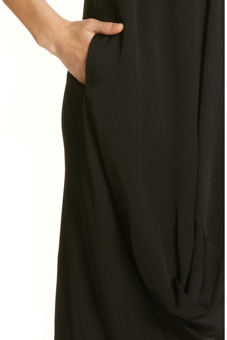 Loop Drape Dress, Alternate, color, BLACK