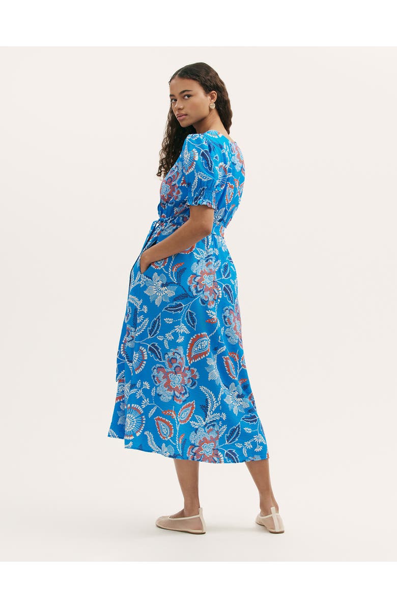 Finery London Nicoleta Floral Midi Tea Dress, Alternate, color, Blue Floral