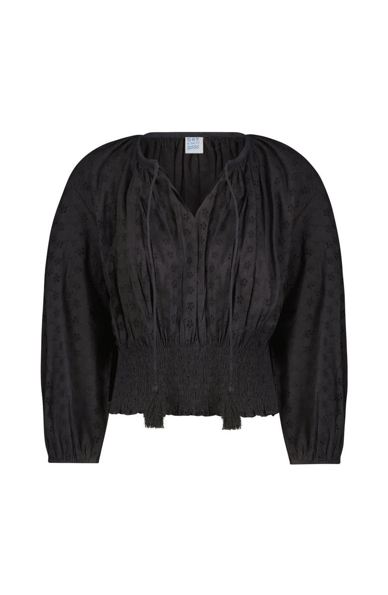 Mer St. Barth Lola Womens Blouse, Main, color, Black