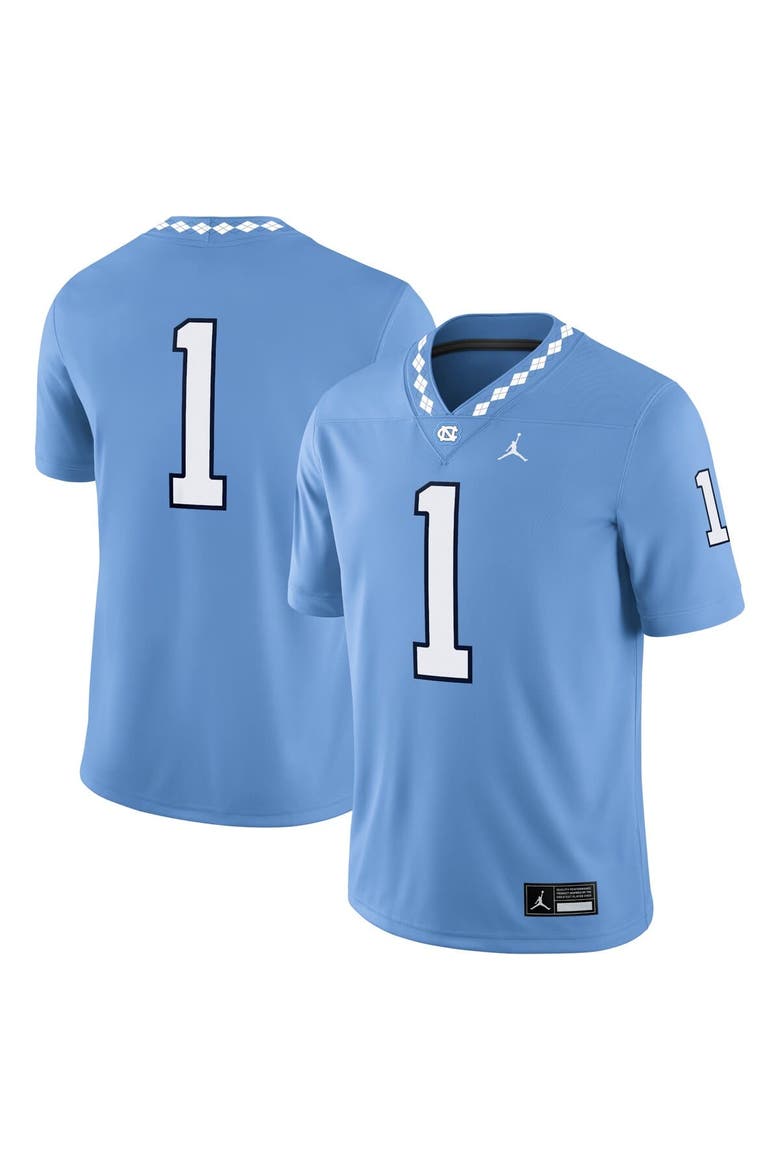 Men's Jordan Brand #1 Carolina Blue North Carolina Tar Heels Game Jersey, Alternate, color, Blue