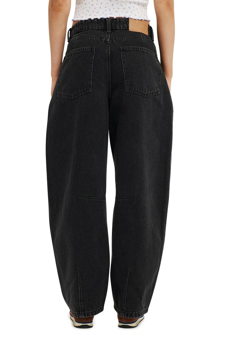 Women's Barrel Jean, Alternate, color, Graphite Black