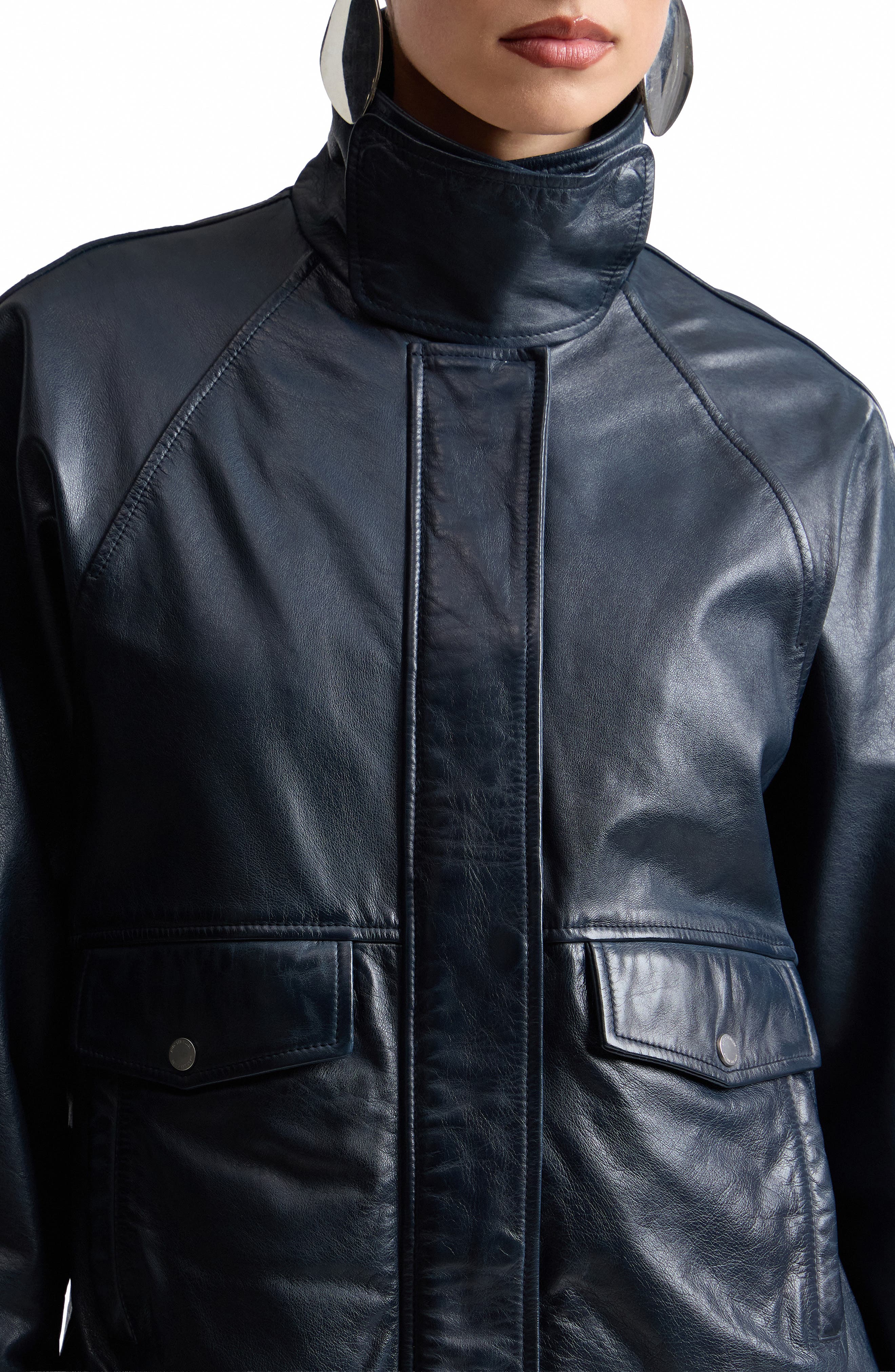 Женские куртки Avec Les Filles Oversize Leather Bomber Jacket — фото 5