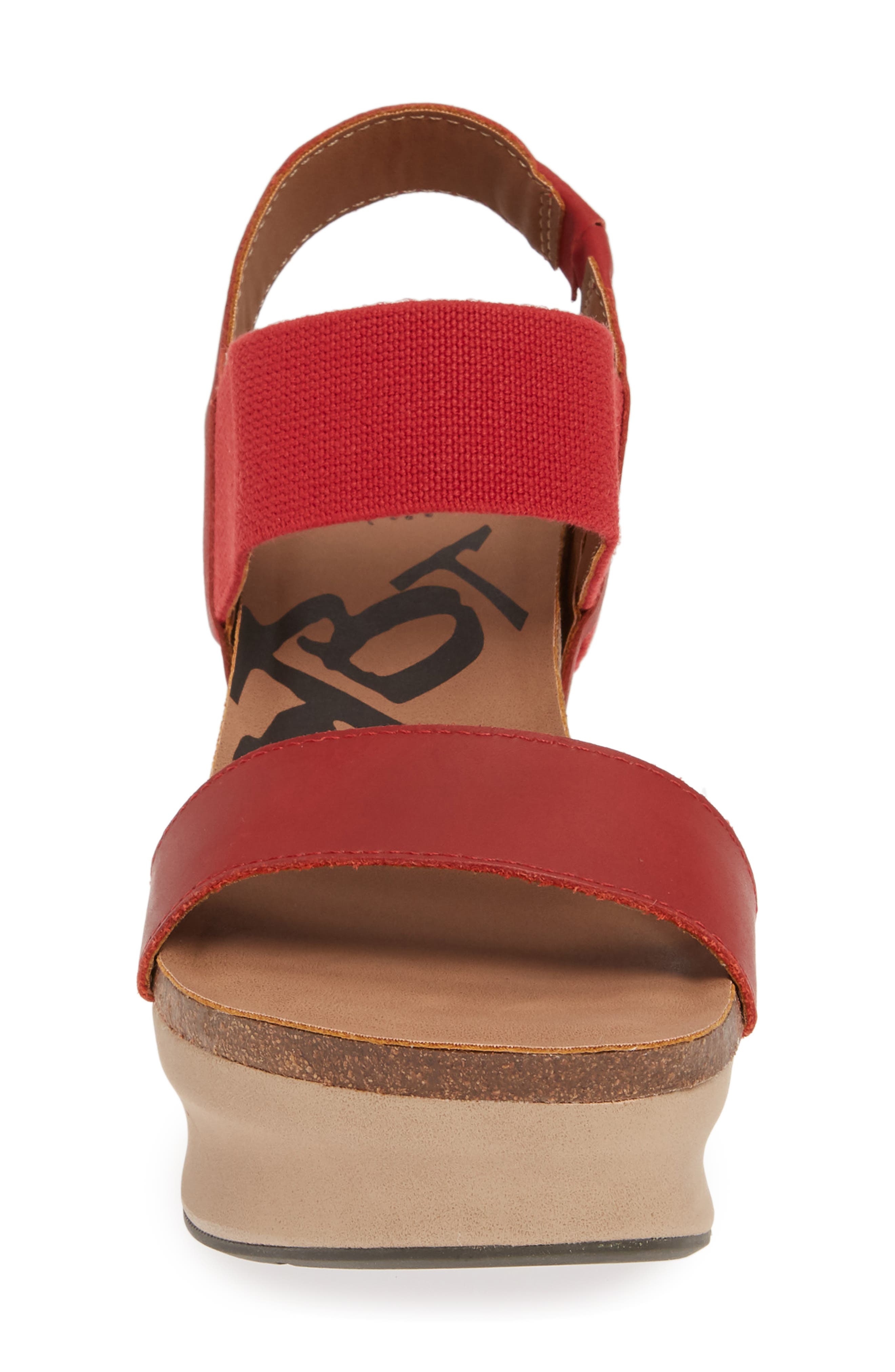 'Bushnell' Wedge Sandal, Alternate, color, RED LEATHER