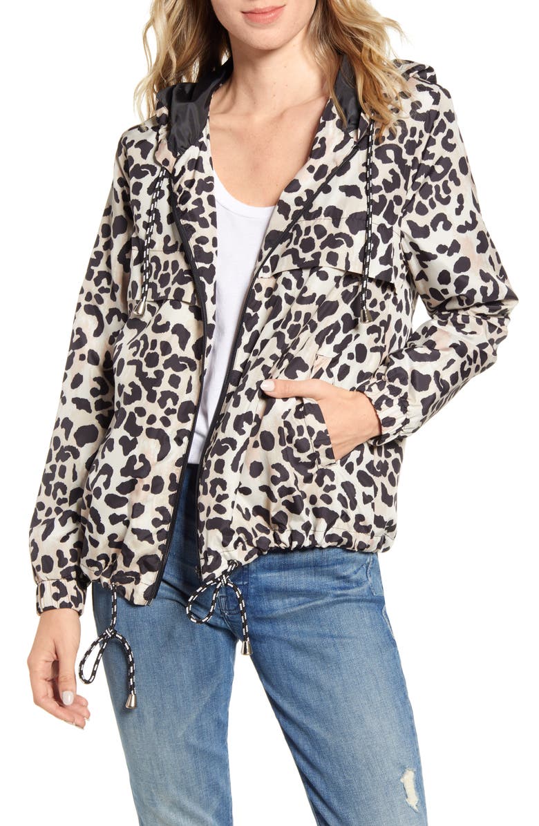 Cotton Emporium Leopard Print Windbreaker, Main, color, 