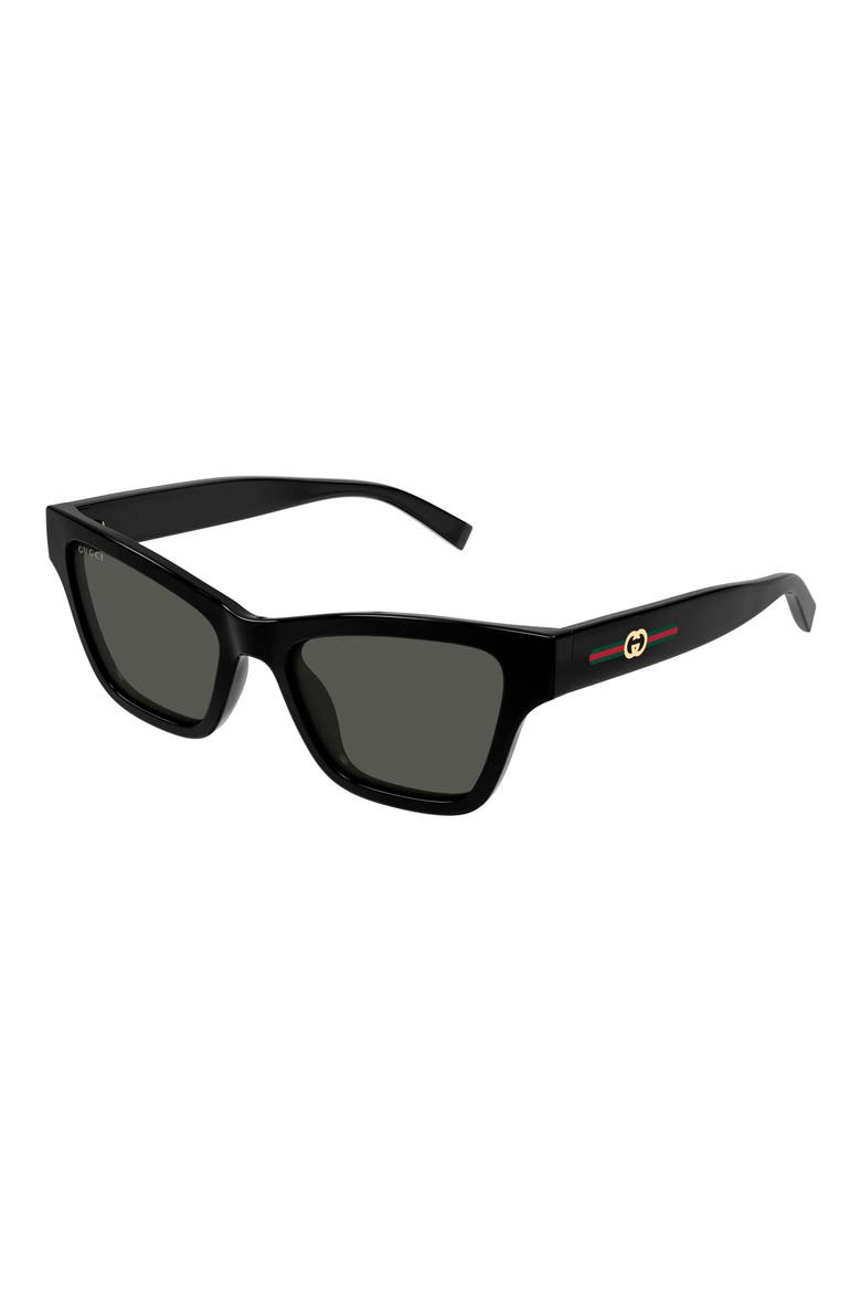 53mm Cat Eye Sunglasses, Alternate, color, BLACK