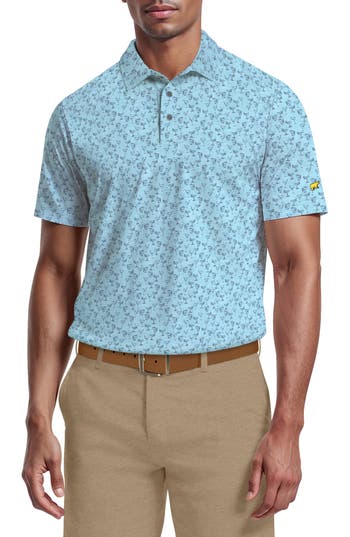 Jack Nicklaus Drinks Conversation Golf Polo In Blue