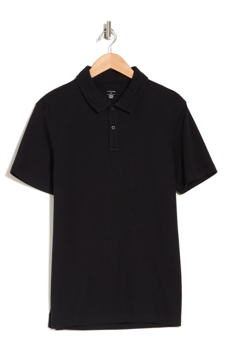 14th & Union Solid Interlock Polo, Alternate, color, Black