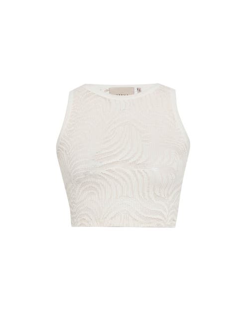 Theo The Label Women's White Artemis Fern Lace Tank - Ivory In Ivory