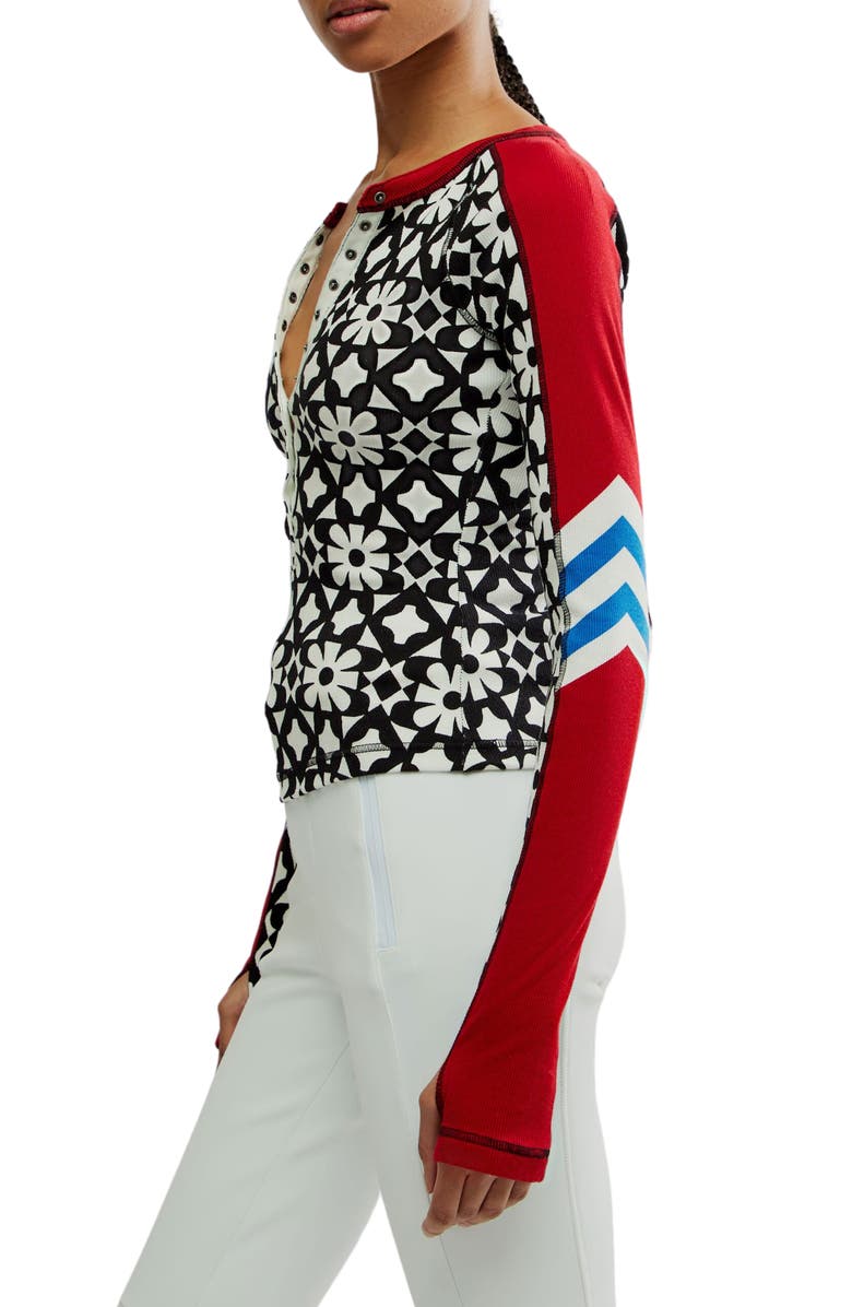 Free People Kick Off Print Henley, Alternate, color,