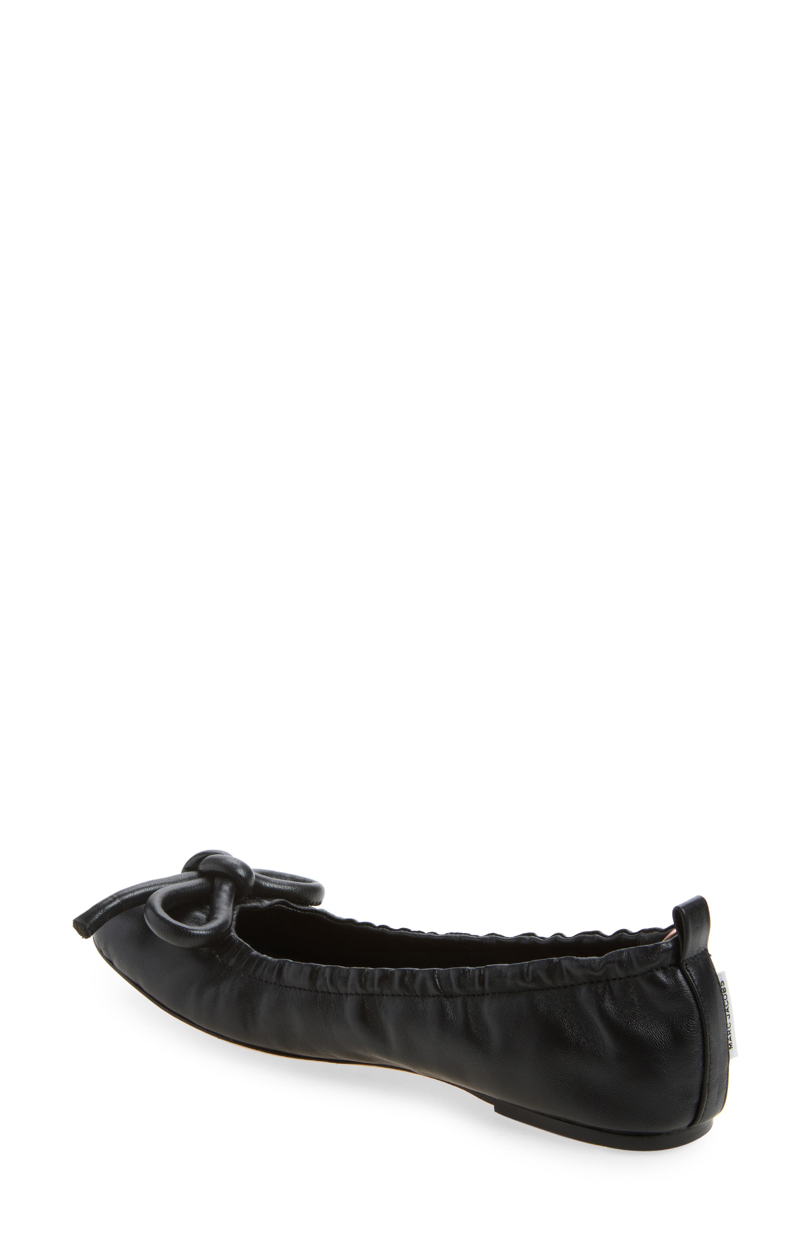 The Bow Lace-Up Ballerina Flat, Alternate, color, BLACK