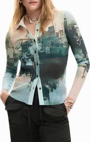 Desigual Rib Button-Up Shirt