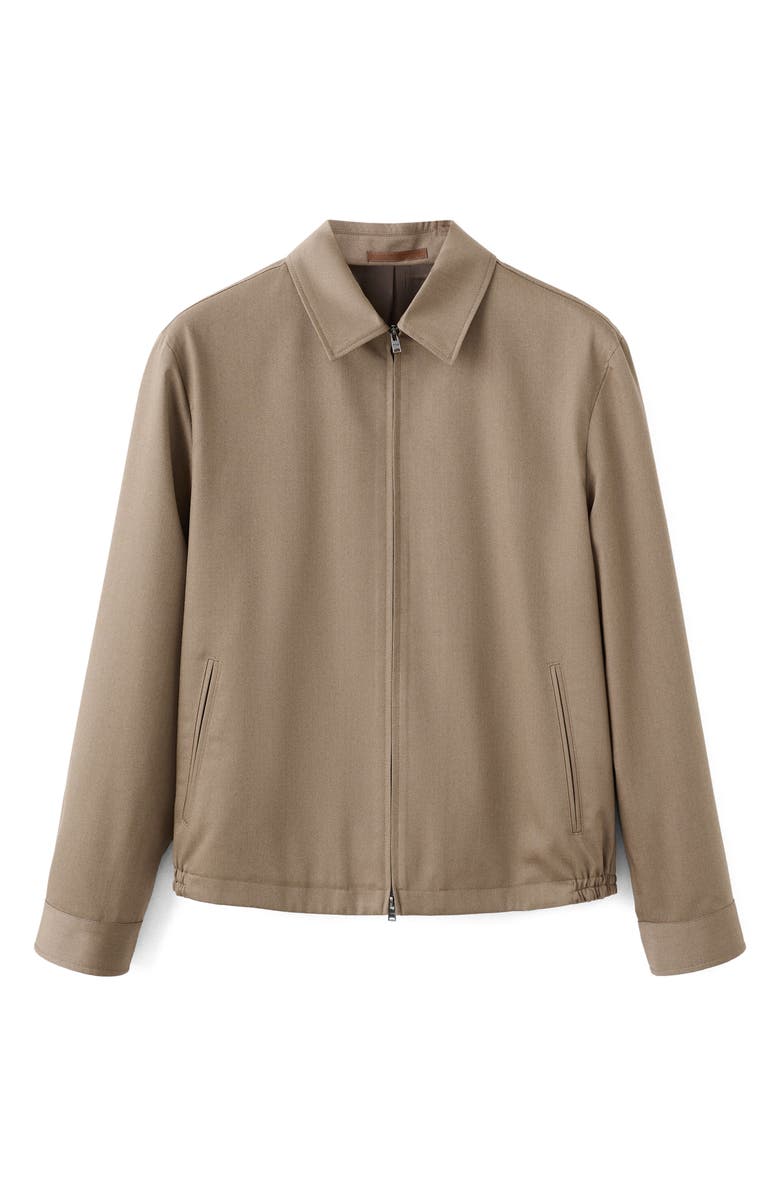 MANGO Wool Zip Front Jacket, Alternate, color, Caramel