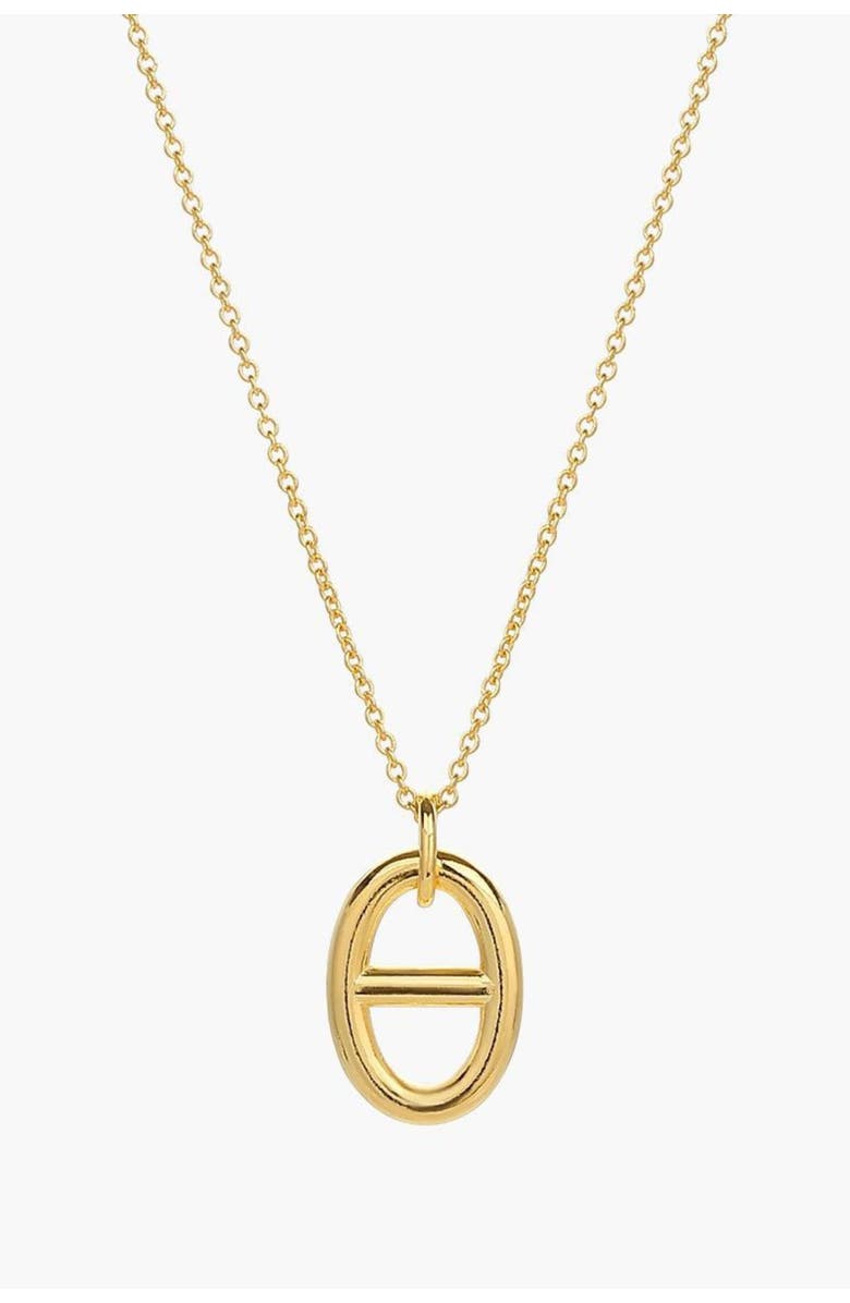 Bearfruit Jewelry Sterling Silver 18k Gold Plated Erin Circle Necklace Holiday Gift Idea, Main, color, Gold