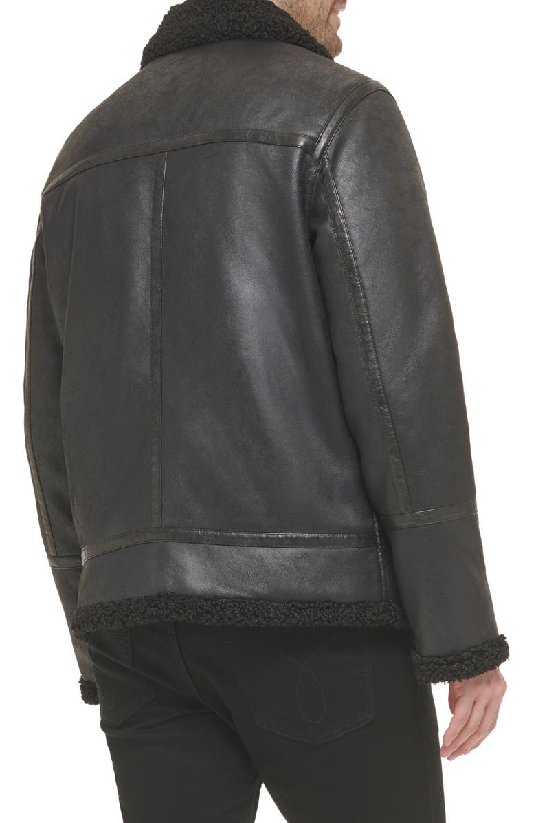 Calvin Klein Faux Suede & Faux Shearling Jacket, Alternate, color, 