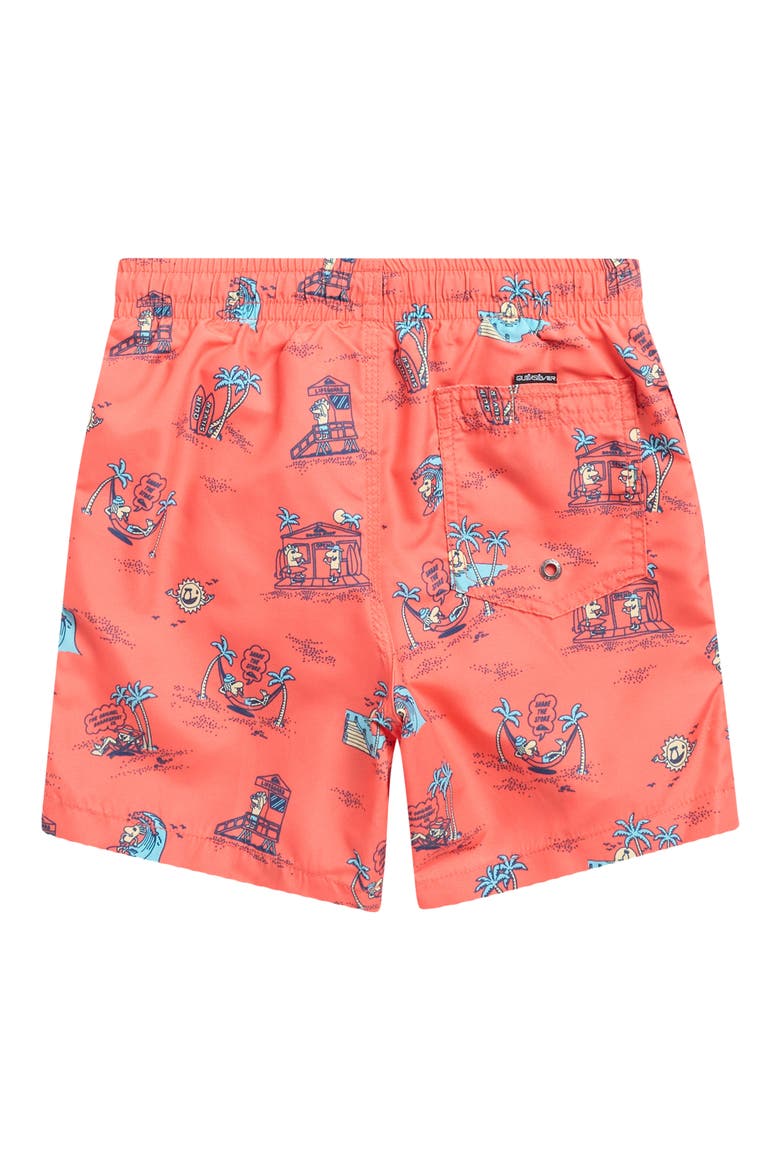 Everyday Mix Swim Trunks, Alternate, color, HOT CORAL