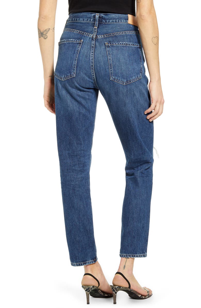 Citizens of Humanity Liya High Waist Ripped Slim Jeans, Alternate, color,