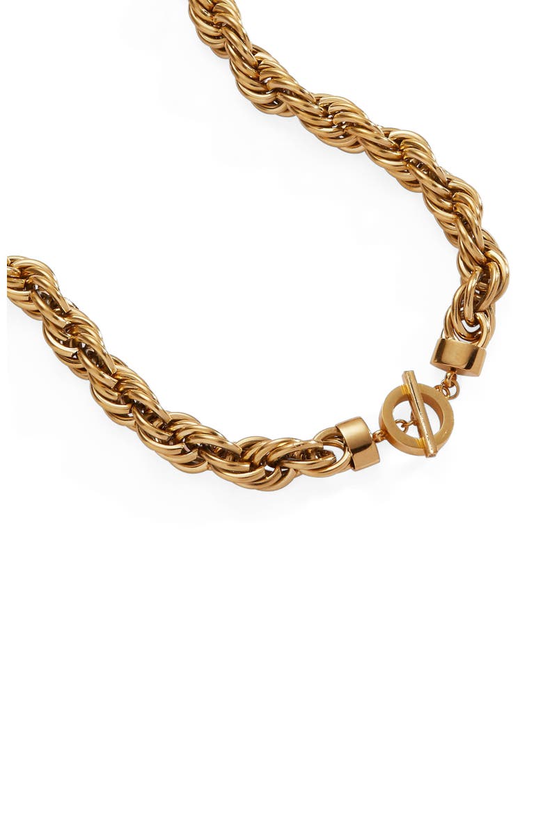 Large Rope Chain Toggle Necklace, Alternate, color, Gold
