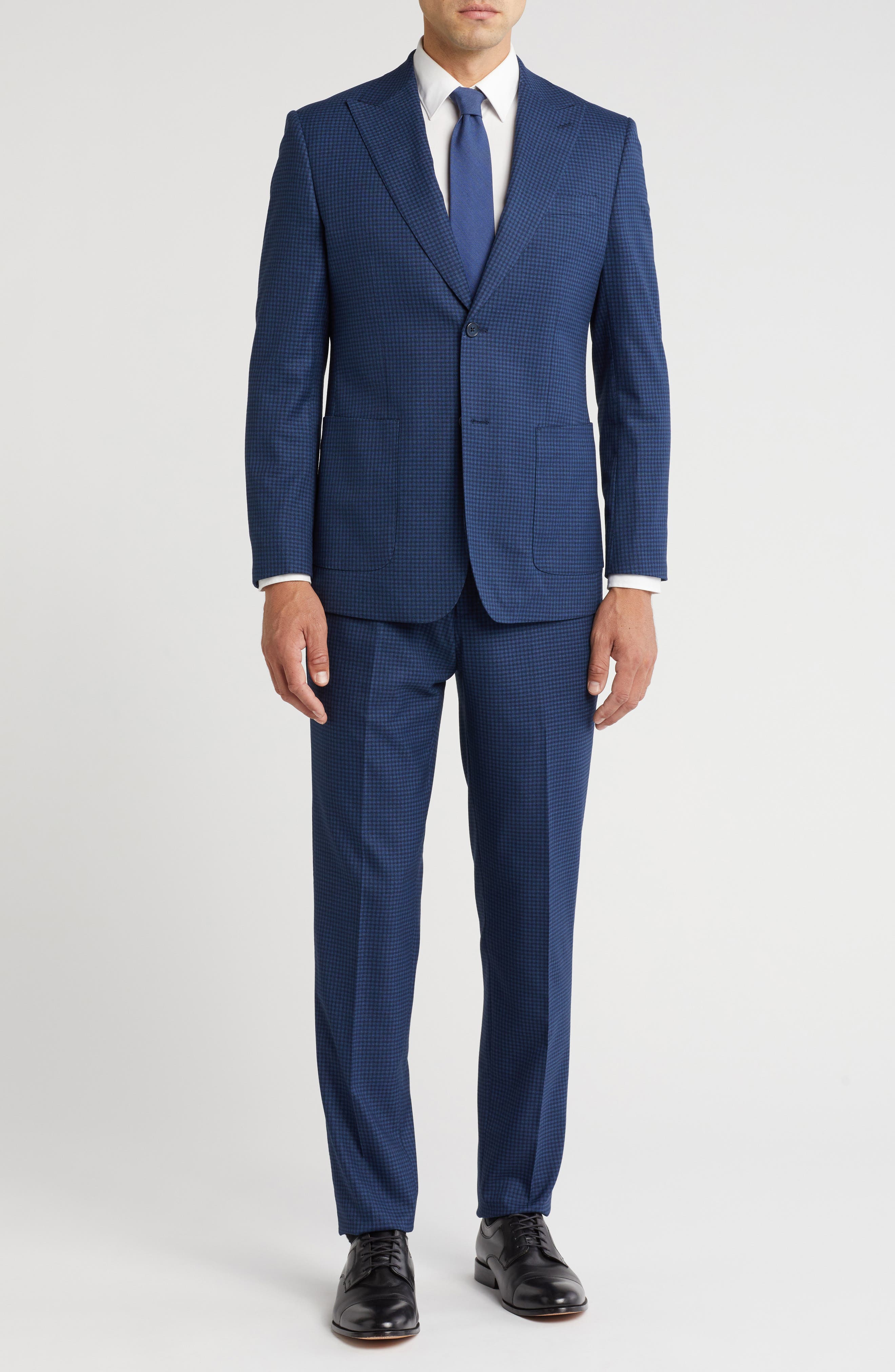 English Laundry Peaked Lapel Wool Blend Two-Piece Suit