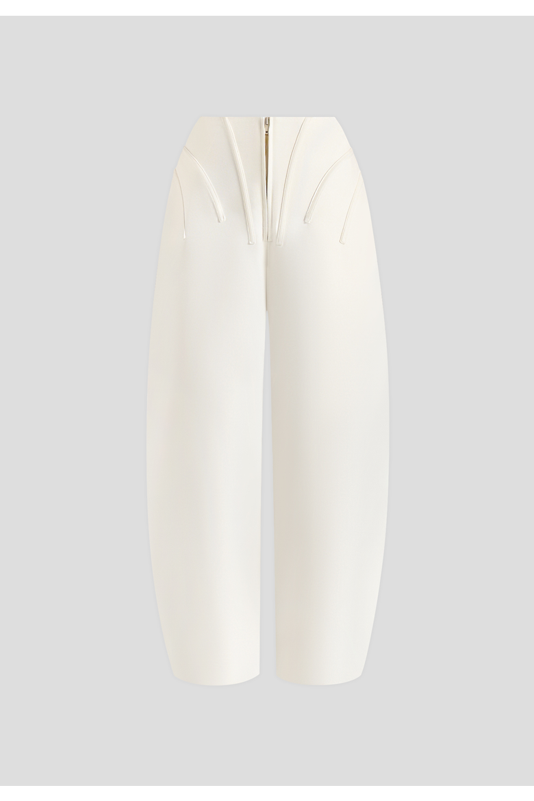 Rena High Waisted Corset Sculptural Trousers, Alternate, color, Off White