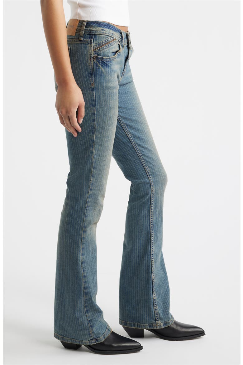 Brooke Pinstripe Low Rise Flare Jeans, Alternate, color, TINTED STRIPE