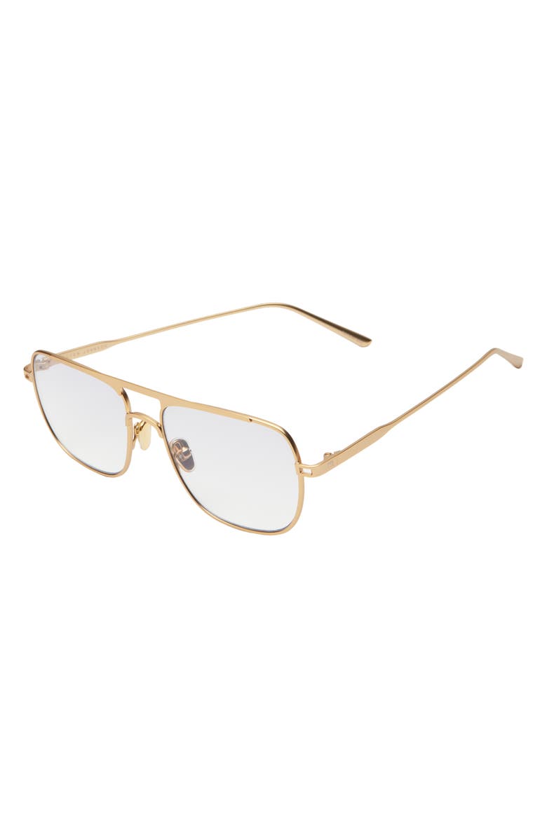 Elisa Johnson Jane 54mm Flat Top Navigator Sunglasses, Alternate, color, Gold Metal