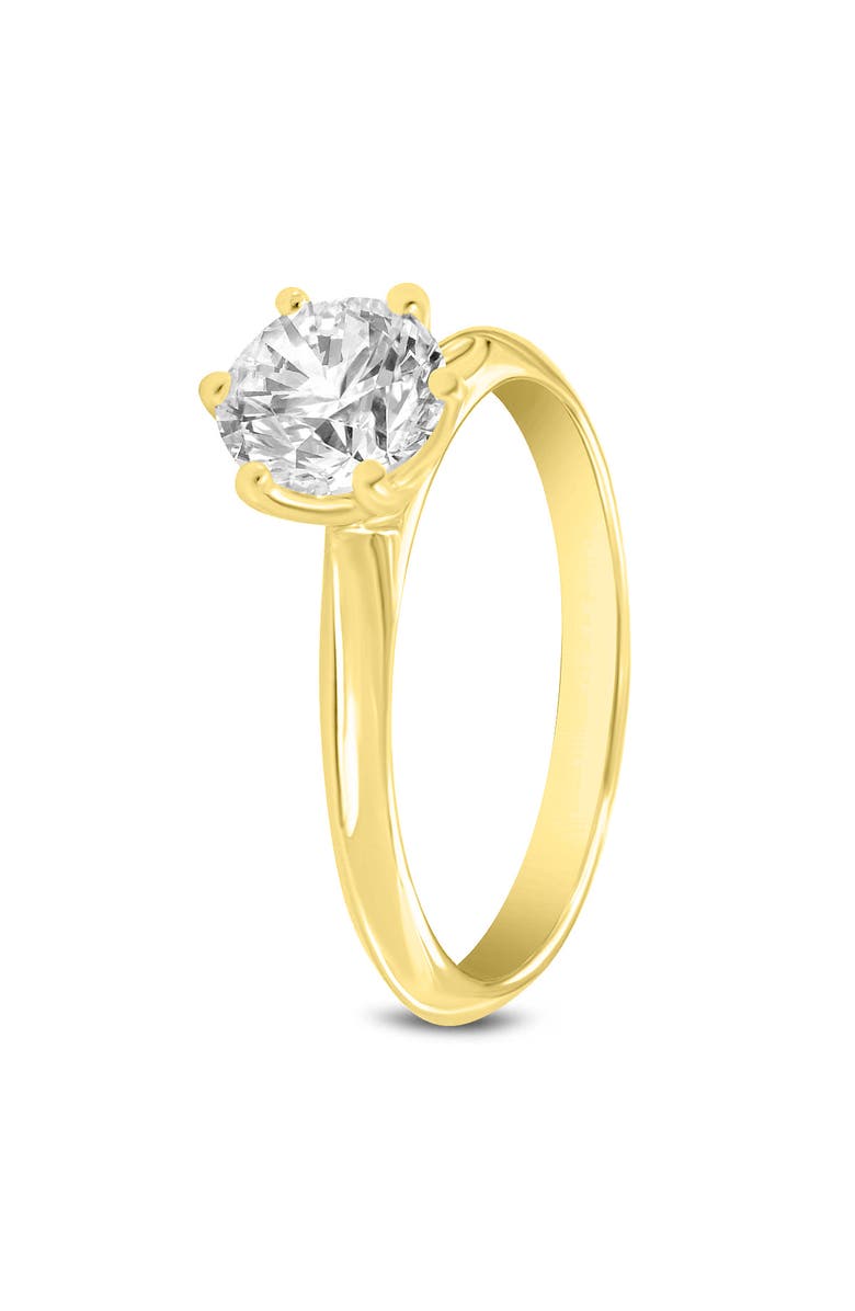 LuvMyJewelry Clara 14K Yellow Gold Round Shape Lab Grown Diamond Solitaire Engagement Ring - 0.75 ctw, Alternate, color, 14K Yellow Gold