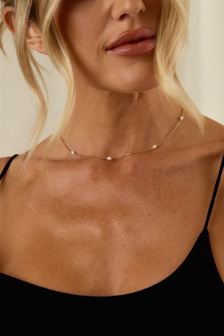 Madeline Pearl Necklace, Alternate, color, Gold