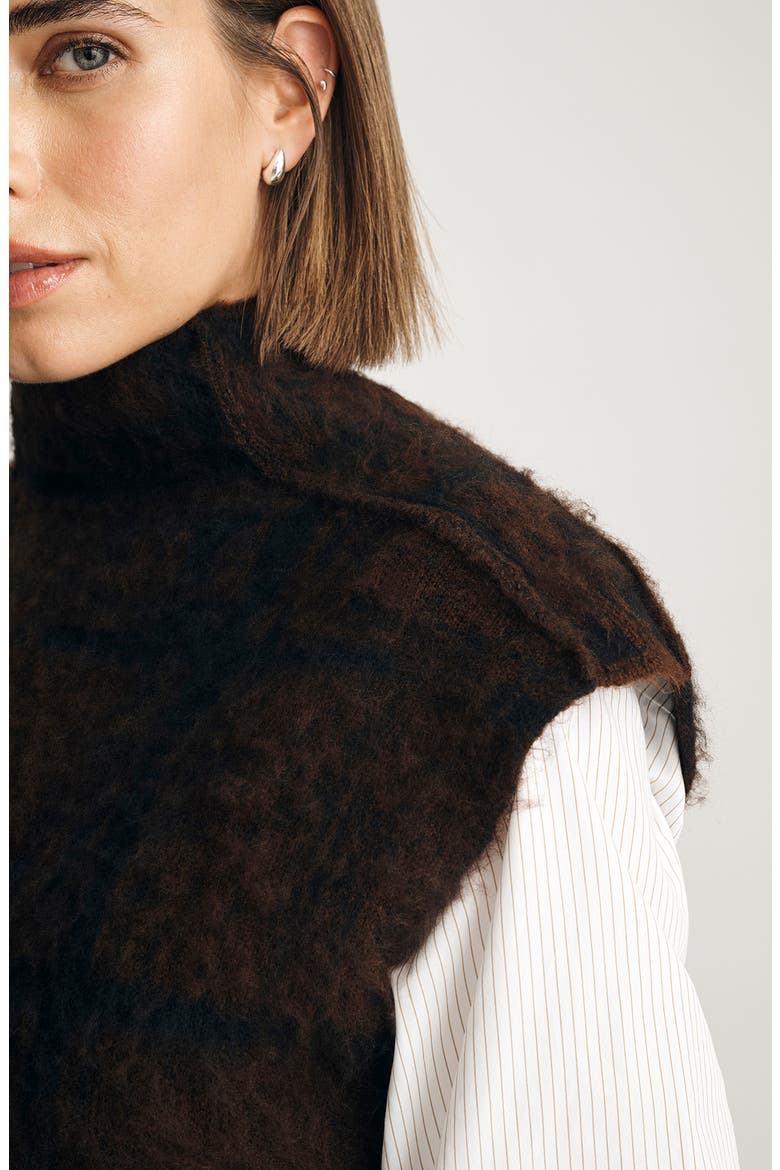 Funnel Neck Sweater Vest, Alternate, color, TIRAMISU