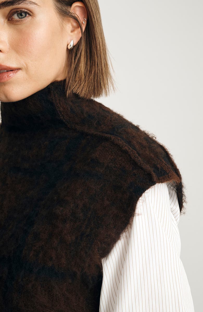 Mavi Jeans Funnel Neck Sweater Vest, Alternate, color, Tiramisu