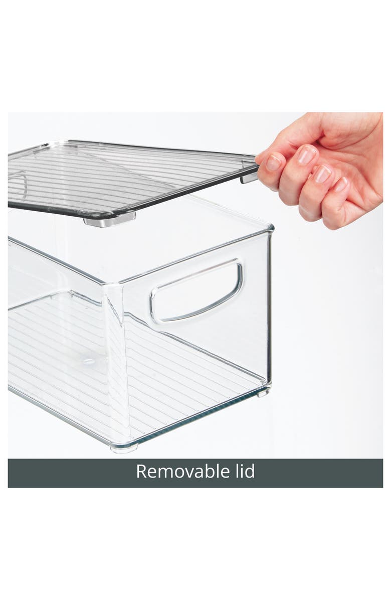 mDesign Plastic Deep Kitchen Storage Bin Box, Lid/Handles, 6 Pack, USA Made, Alternate, color, 