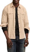 Lucky Brand Plaid Long Sleeve Corduroy Western Shirt