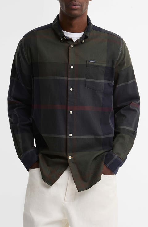 Kyeloch Tailored Fit Plaid Cotton Button-Down Shirt