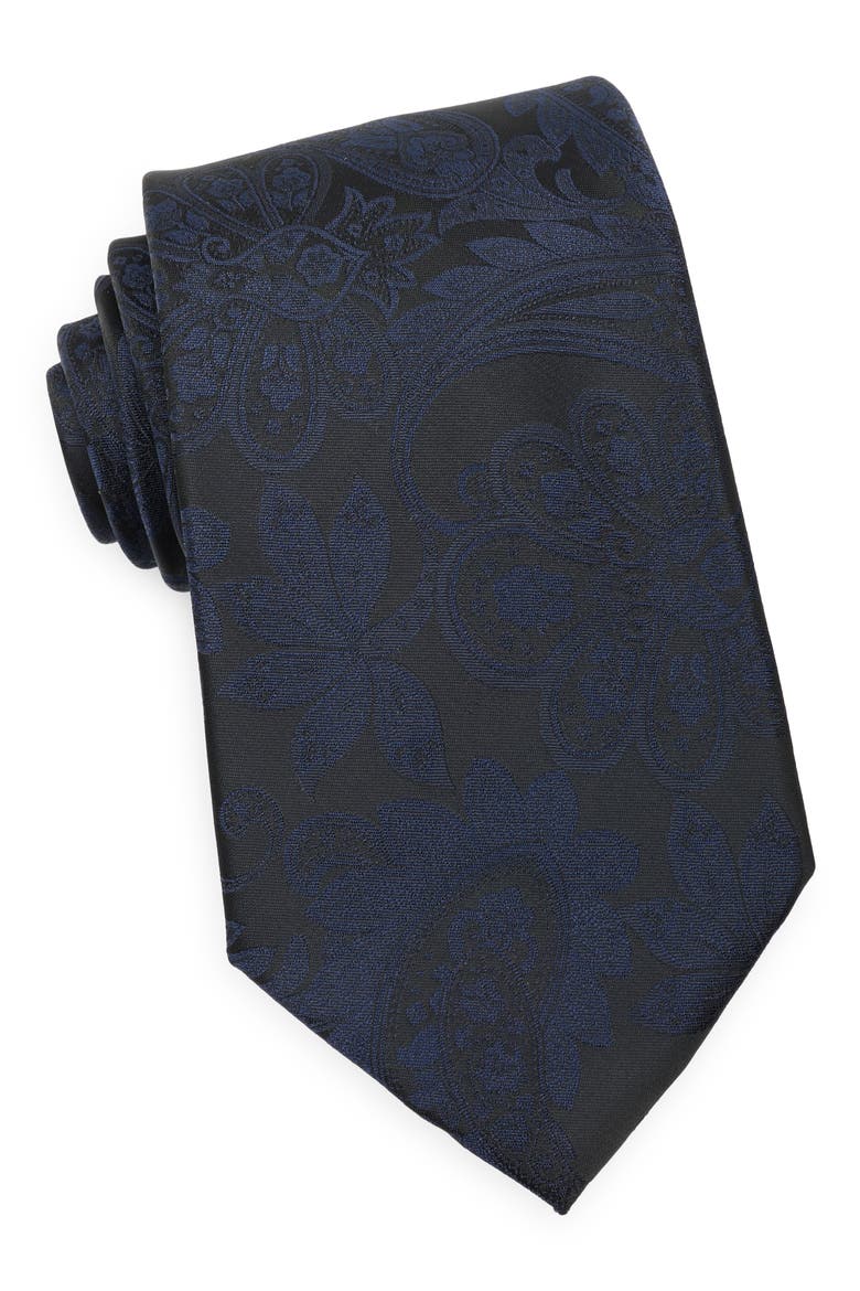 Quigley Paisley Tie, Main, color, DARK NAVY