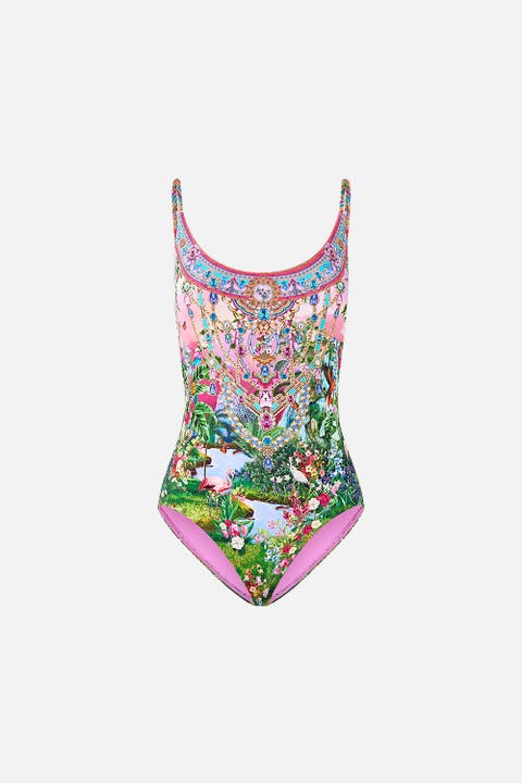 Scoop Neck One Piece With Scoop Back