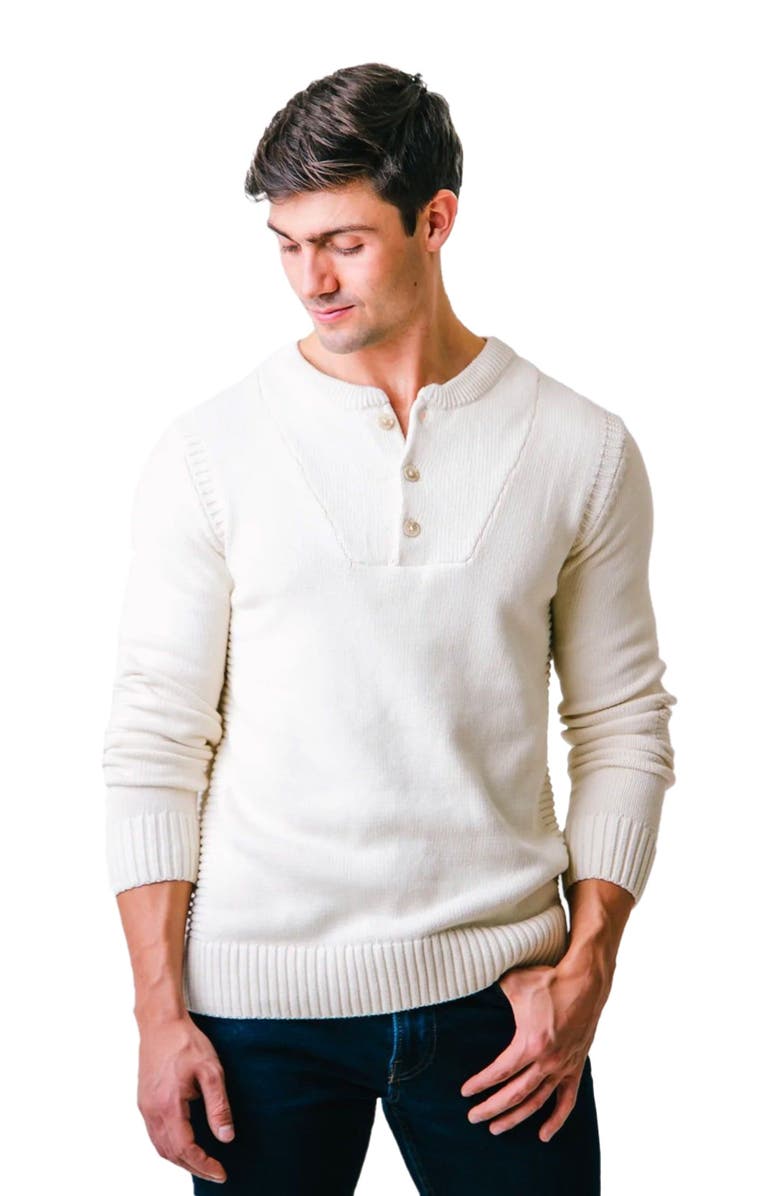 Hope & Henry Men's Organic Henley Sweater with Rib Details, Main, color, 