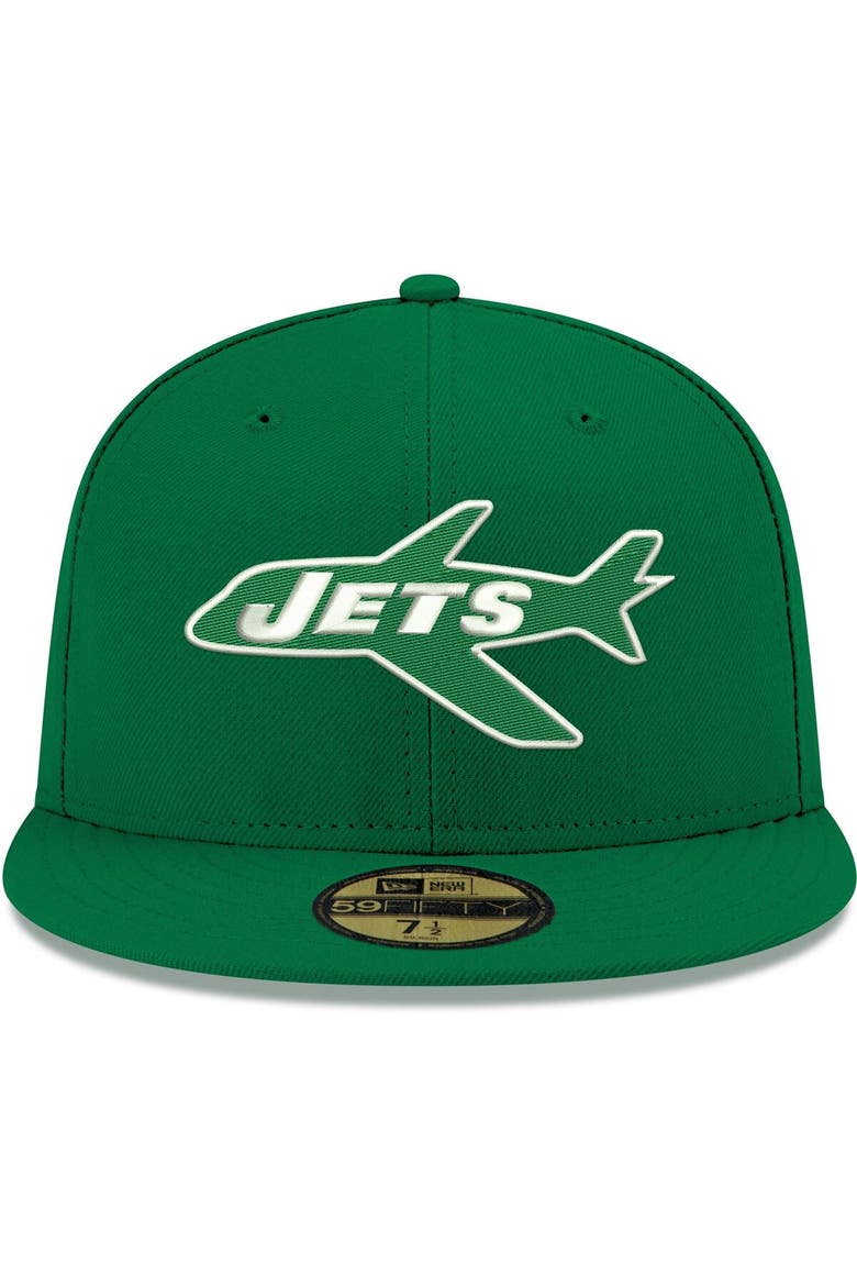 Men's New Era Kelly Green New York Jets Omaha Throwback 59FIFTY Fitted Hat, Alternate, color, Kelly Green