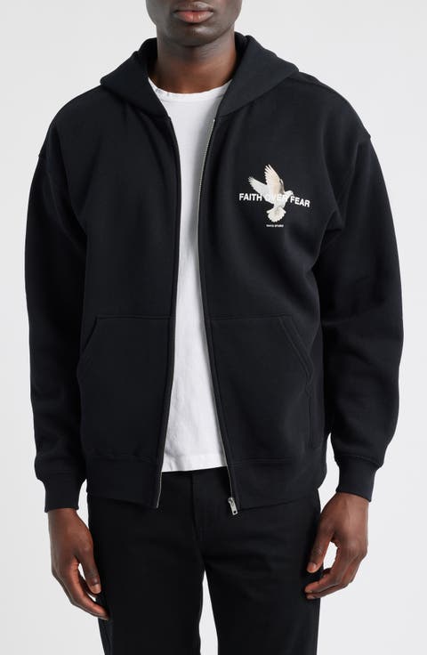 Faith over Fear Cotton Fleece Zip Hoodie