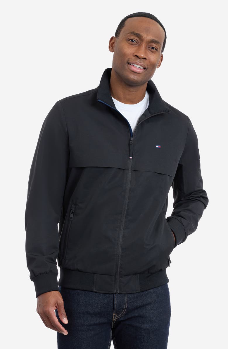 Tommy Hilfiger Zip Front Boating Jacket, Alternate, color, Black