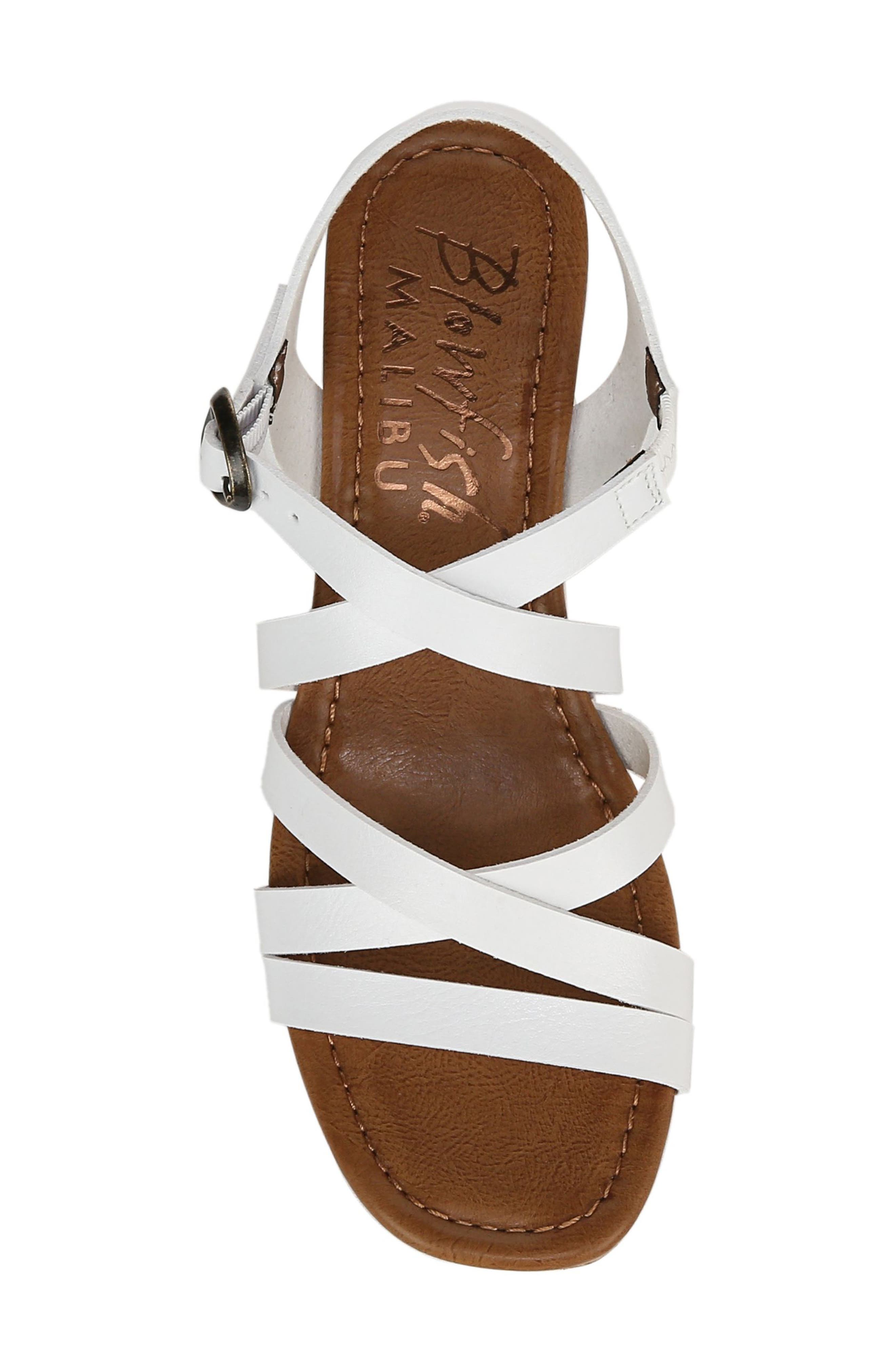 Blowfish Malibu Aurora Strappy Wedge Sandal, Alternate, color, White Faux Leather