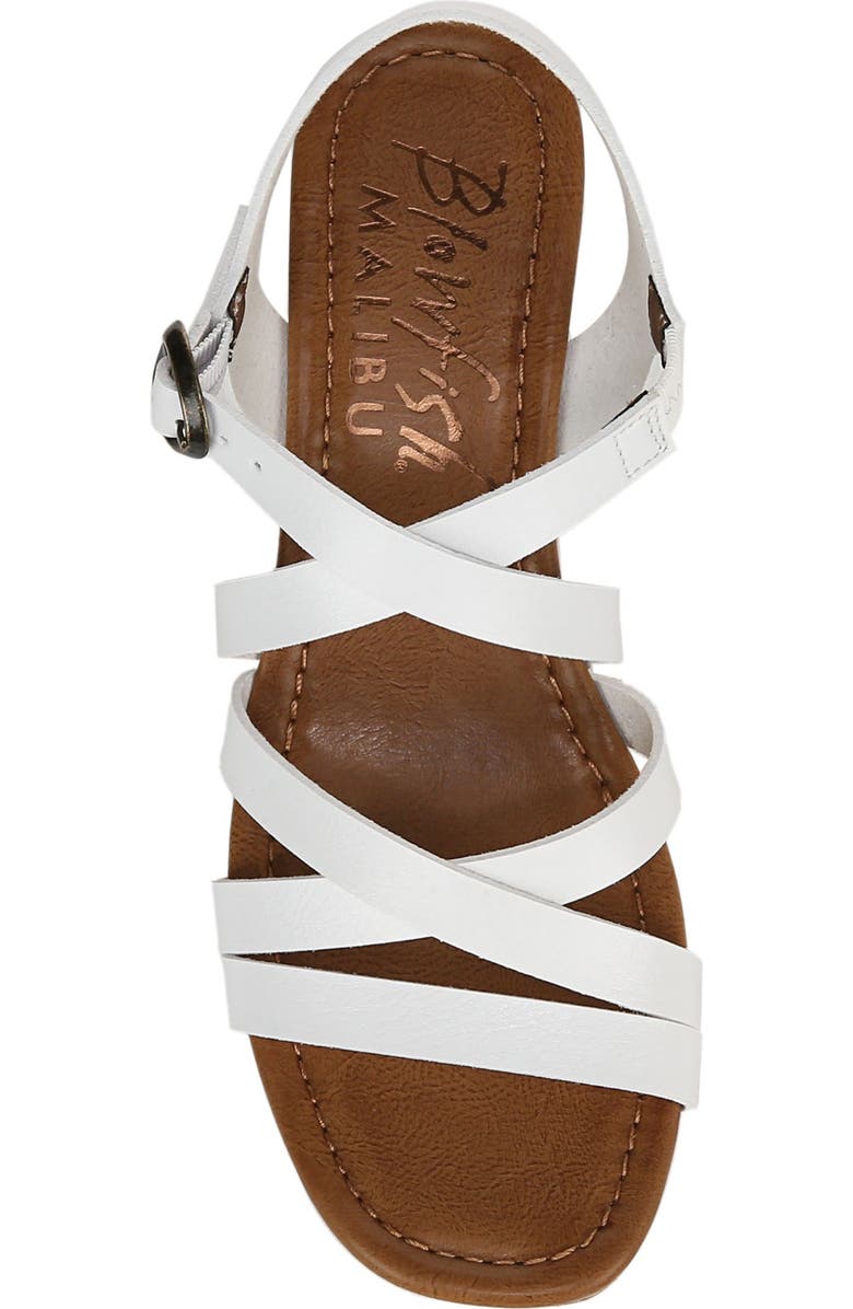 Blowfish Malibu Aurora Strappy Wedge Sandal, Alternate, color, White Faux Leather