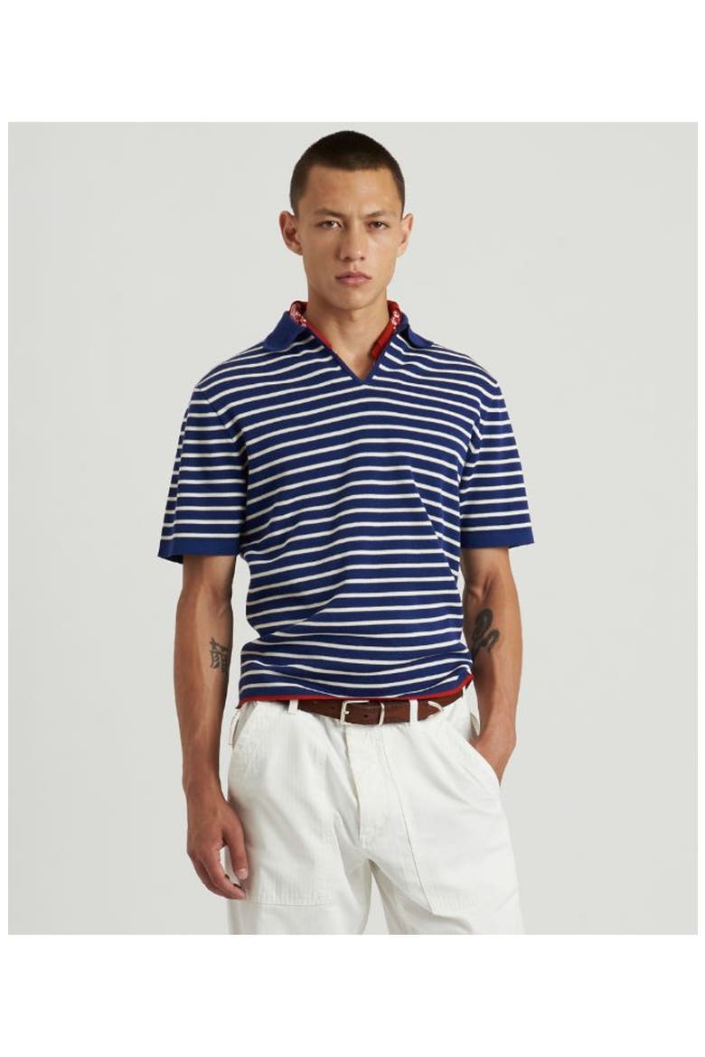 Andy Polo Short Ribbed Sleeve, Alternate, color, BLUE