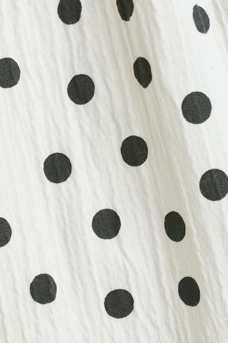 Patterned Cotton Dress, Alternate, color, Cream/polka dot